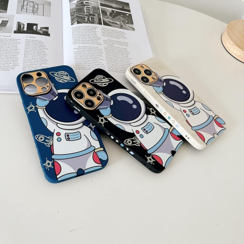 for iPhone 14 Pro Cute Case, Cool Cartoon Astronaut Space Design Stylish Bumper Women Girls Protective