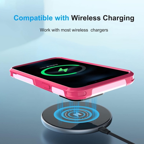 Hualele for iPhone 14 Plus Case with 2 Packs Tempered Glass Screen, 2 Tempered Camera Lens Protector,Shock-Absorption