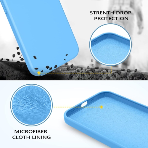 iPhone 13 Case 6.1 Inch Liquid Silicone Soft Gel Rubber Slim Thin Microfiber Lining Cushion Texture Cover