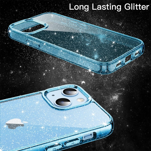 Glitter Case for iPhone 14 Plus 6.7-Inch, Bling Sparkle Shockproof Phone Bumper Cover, Cute Sparkly for Women