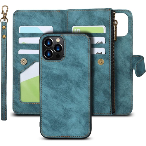 iPhone 12 12 Pro Wallet Case with Card Holder 2 in 1 PU Leather