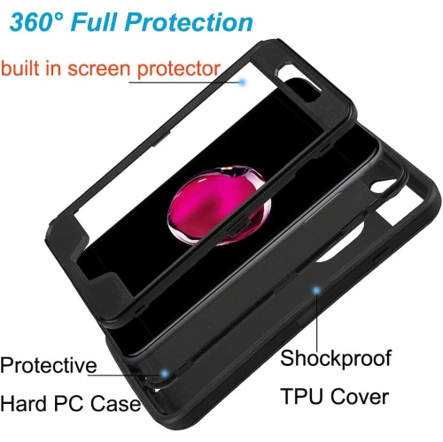 for iPhone 7 Plus Case/iPhone 8 Plus Case, Heavy Duty 3 in 1 Built-in Screen Protector Case Cover Dust-Proof Shockproof
