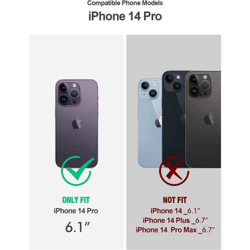 Étui Revolution pour iPhone 14 Pro 6,1&nbsp;po, [6FT mil-Grade Drop testé], protection antichoc robuste et intégrale