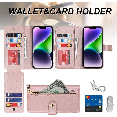 etui iPhone 14 Plus Case Wallet with Card Holder,iPhone 14 Plus Phone case for Women,Flip Crossbody Zipper