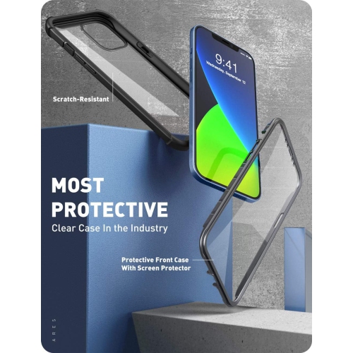 Série Ares conçue pour les étuis iPhone 12 Mini, étui pare-chocs robuste double couche transparent avec écran intégré