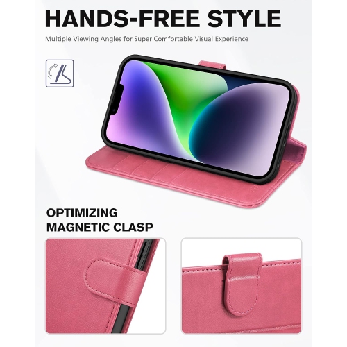 Case for iPhone 14 Wallet Case 6.1", Flip Wallet PU Leather Magnetic Protective Cover with [RFID Blocking] [4