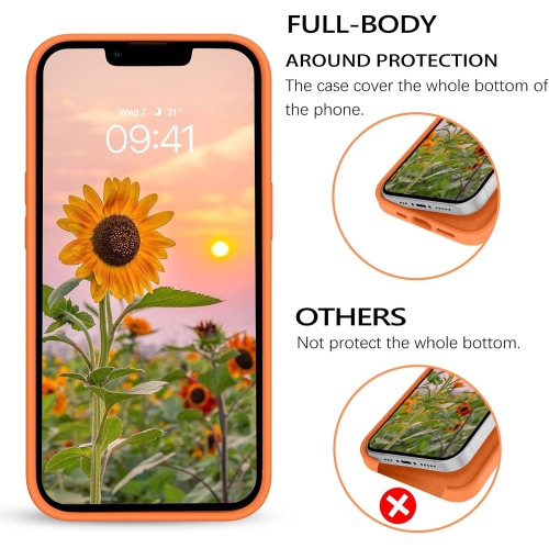 Étui pour iPhone 14, doublure en microfibre de silicone liquide et de caoutchouc souple, étui de protection antichoc