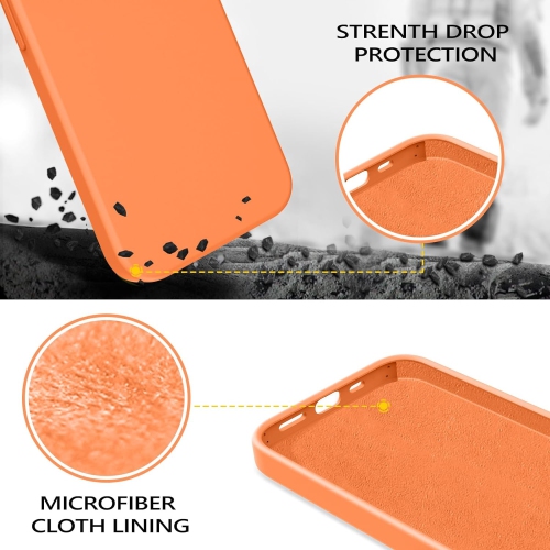Étui pour iPhone 14, doublure en microfibre de silicone liquide et de caoutchouc souple, étui de protection antichoc