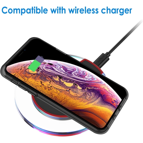 Case for iPhone Xs and iPhone X, Shock-Absorption Bumper Cover, Anti-Scratch Clear Back, Black