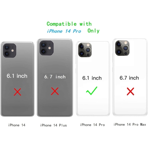 Crossbody Phone Case for iPhone 14 Pro Case with Card Holder for Women,iPhone 14 Pro Case Wallet with Strap