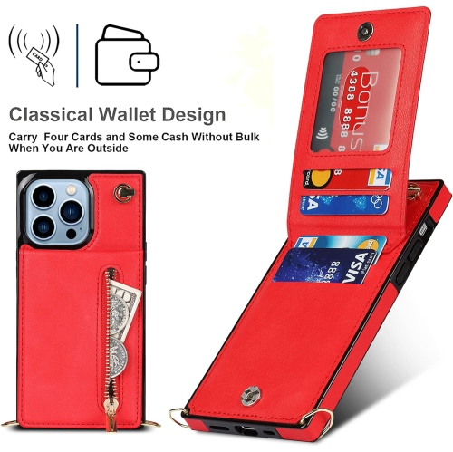 Crossbody Phone Case for iPhone 14 Pro Case with Card Holder for Women,iPhone 14 Pro Case Wallet with Strap