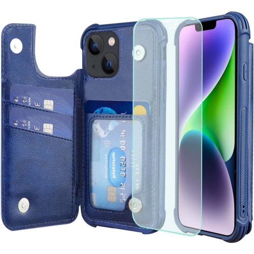 GENERIC  Iphone 14 Wallet Case for Women And Men, Leather Flip Folio Phone Cover Fits Magnetic Car Mount With Credit