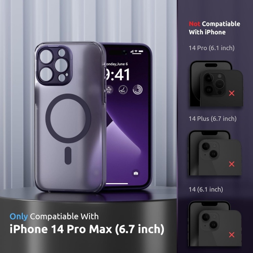 Matte Case Compatible with iPhone 14 Pro Max Case 6.7 Inch, Translucent Matte Shockproof Frosted Case Cover