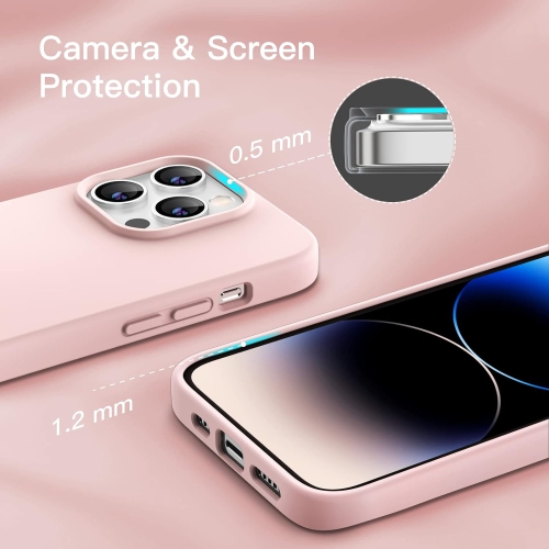 Silicone Case for iPhone 14 Pro 6.1-Inch, Silky-Soft Touch Full-Body