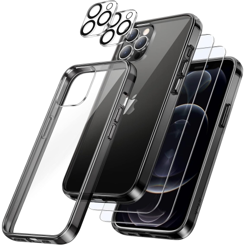 GENERIC  3 In 1 Case for Iphone 12 Pro 6.1-Inch, With 2-Pack Screen Protector And 2-Pack Camera Lens Protector, Full