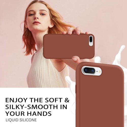 iPhone 8 Plus Cases,iPhone 7 Plus Case, Liquid Silicone Slim Soft Gel Rubber Cover with Microfiber Cloth