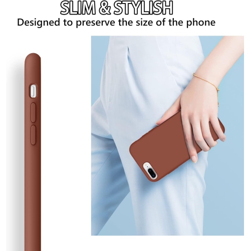 iPhone 8 Plus Cases,iPhone 7 Plus Case, Liquid Silicone Slim Soft Gel Rubber Cover with Microfiber Cloth