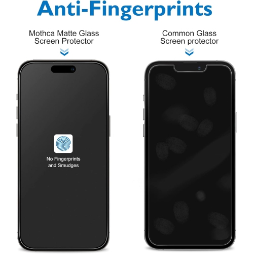 Matte Glass Screen Protector for iPhone 14 Pro Anti-Glare & Anti-Fingerprint Tempered Glass Clear Film Case