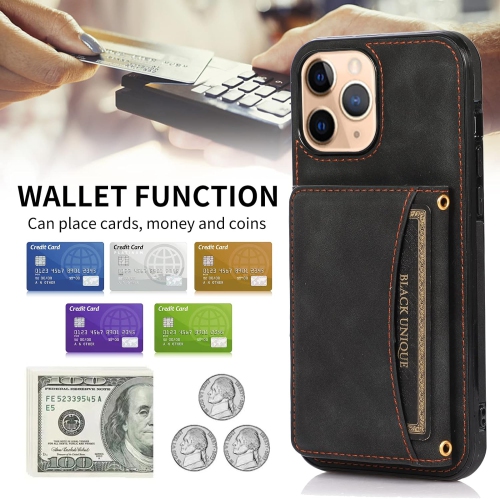 Phone Case for iPhone 11 Pro Max 6.5 Wallet Cover with Tempered Glass Screen Protector and PU Leather Credit