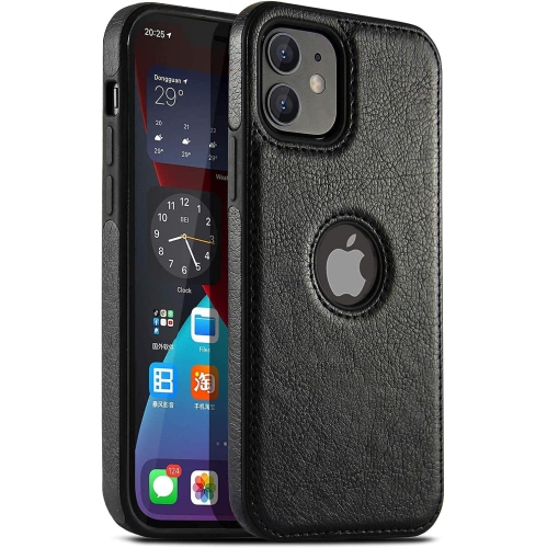 Retro Phone Case PU Leather for iPhone 12 Mini,Phone Case Luxury Business Leather Stitching Case Cover (Black, iPhone