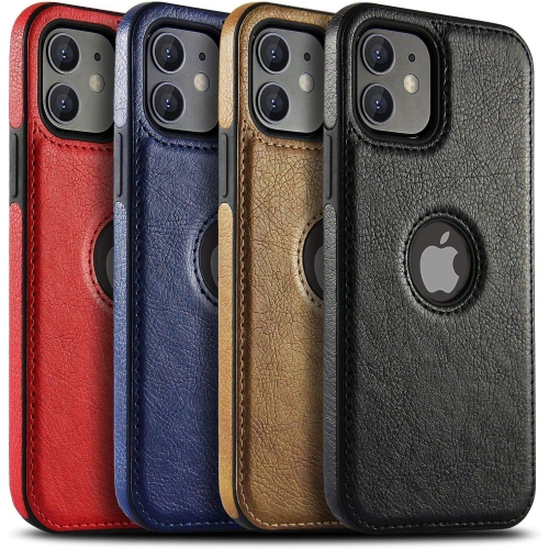 Retro Phone Case PU Leather for iPhone 12 Mini,Phone Case Luxury Business Leather Stitching Case Cover (Black, iPhone