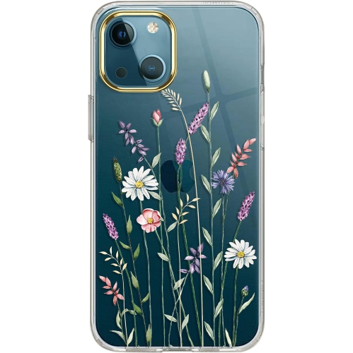 GENERIC  Compatible With Iphone 13 Case With Flower, for Girly Women, Shockproof Clear Floral Pattern Hard Back Cover