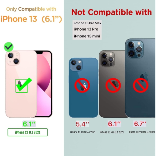 Compatible with iPhone 13 Case with Flower,for Girly Women,Shockproof Clear Floral Pattern Hard Back Cover