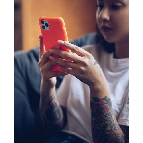 - iPhone 11 Neon Orange Silicone Case - Flexible Protective Case for iPhone 11 - Bright Orange iPhone Case