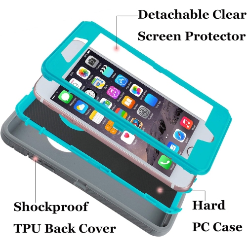 Case for iPhone 7 Plus/8 Plus Built-in Screen Protector Cover Heavy Duty 3 in 1 Dust-Proof Shockproof Dropproof