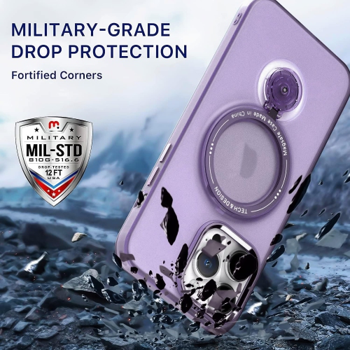 for iPhone 14 Pro Case, Magnetic with Stand Ring, [Compatible with Magsafe] MIL-Grade, Dual Layer Shockproof