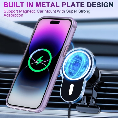 for iPhone 14 Pro Case, Magnetic with Stand Ring, [Compatible with Magsafe] MIL-Grade, Dual Layer Shockproof