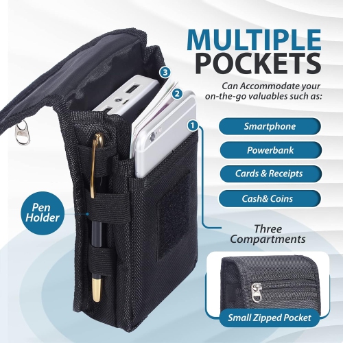 Nylon Smartphone Holster for iPhone 12 Pro Max 11 XS Max XR 8 7 6 Plus Belt Clip Loop Case Cell Phone Pouch