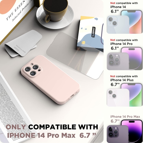 Silicone Case Compatible with iPhone 14 Pro Max Case 6.7 inch, with Camera Protection Liquid Silicone