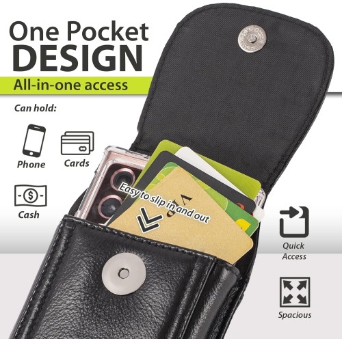 Genuine Leather Cell Phone Case with Belt Clip for iPhone 14 Pro Max 13 Pro Max 12 Pro Max 11 Pro Max XS Max 8+