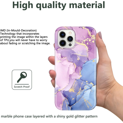 iPhone 12 Case iPhone 12 Pro Case Bling Glitter Sparkle Marble Design Clear Bumper Glossy TPU Soft Rubber