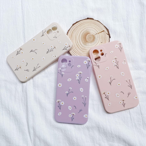 Compatible with iPhone 14 Pro Case,Cute Daisy Flower Pattern Design Silicone Vintage Floral for Women Girls Soft