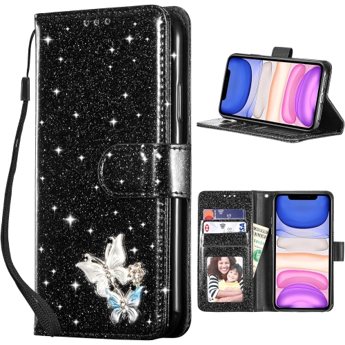 GENERIC  Wallet Case for Iphone 12/iphone 12 Pro 6.1 Inch, Premium Glitter Pu Leather Phone Case Card Slots Kickstand