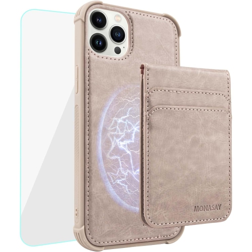 GENERIC  Magwallet Case for Iphone 13 Pro Max, [Support Magsafe Wireless Charging][Glass Screen Protector] Flip Magnetic