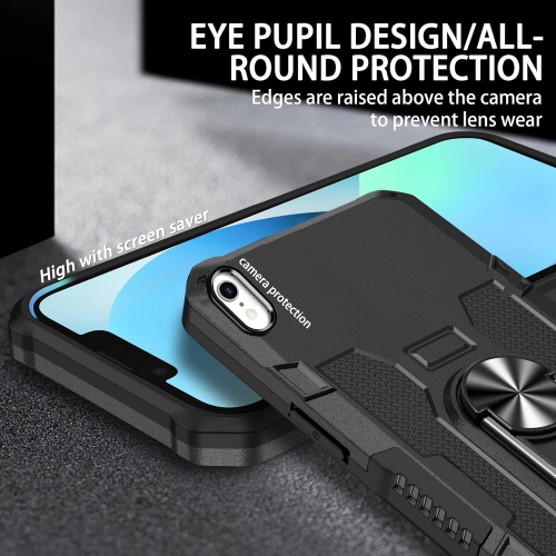 for iPhone XR Case, Military 360 Degree Rotation Ring Kickstand Shockproof iPhone XR Etui, Armour Protection Dual Layer