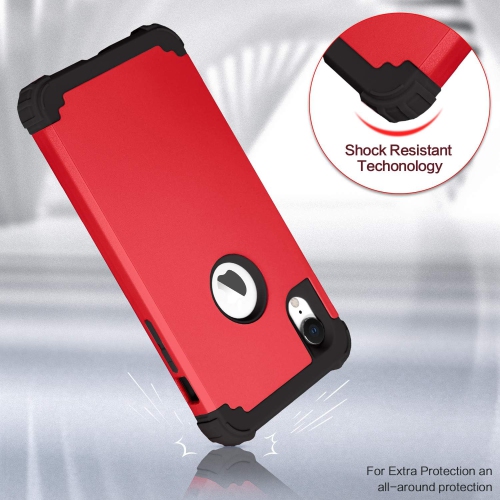 iPhone XR Case, iPhone XR Case with Tempered Glass Screen Protector, 3 in 1 Shockproof Slim Hybrid Heavy Duty