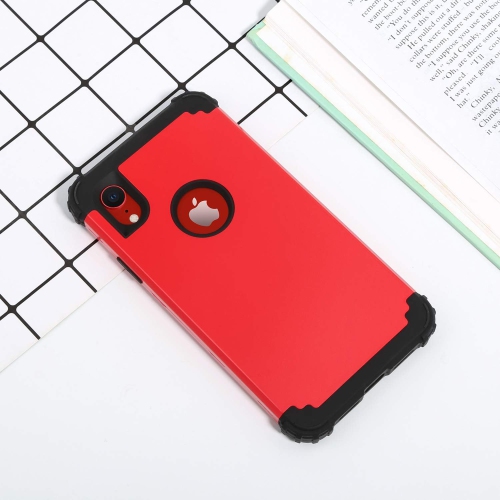 iPhone XR Case, iPhone XR Case with Tempered Glass Screen Protector, 3 in 1 Shockproof Slim Hybrid Heavy Duty