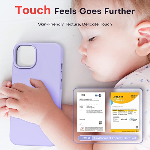 [5 in 1] for iPhone 14 Case, with 2 Pack Screen Protector + 2 Pack Camera Lens Protector, Slim Liquid Silicone