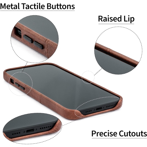 Card Case for iPhone 14 Pro with Built-in Metal Plate for Magnetic Mounting & 2 Pockets: Exec M2 Premium