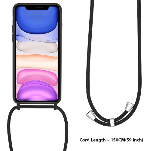 Crossbody Lanyard Phone case for iPhone 14 Pro 6.1 inch, Silicone Phone Cover with Adjustable Necklace Strap