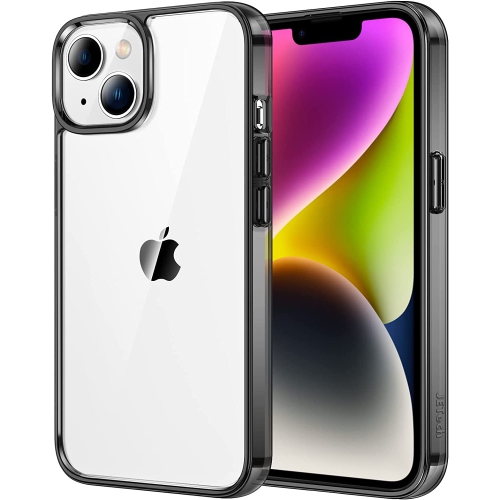 GENERIC  Case for Iphone 14 Plus 6.7-Inch, Shockproof Phone Bumper Cover, Anti-Scratch Clear Back (Black)