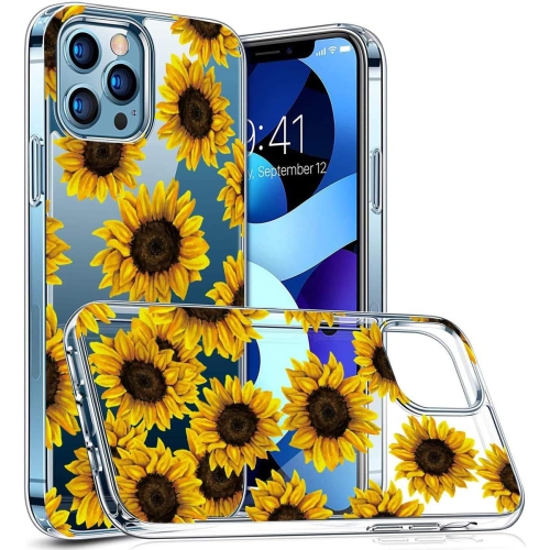 GENERIC  Clear Case for Iphone 12/iphone 12 Pro Case, Flower Pattern Clear Design Transparent Plastic Hard Back Case