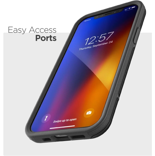 Étui protecteur robuste robuste iPhone 12 Mini - Noir