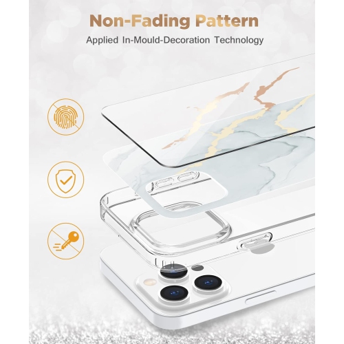 Phone Case for iPhone 14 Pro Max 6.7 inch Gray Women, Slim Fit Marble Design iPhone 14 Pro Max Case with Screen