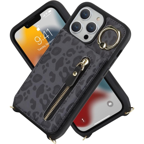iPhone 13 Pro Case for Women with Card Holder,iPhone 13 Pro Phone Case Wallet with Strap,Crossbody Lanyard Cases