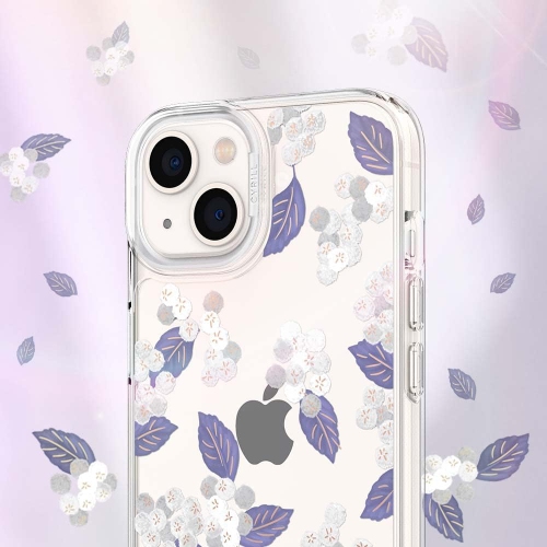 Cecile compatible avec l'étui 13 de iPhone, mince et transparent à motif floral pour femmes, fleur de coton